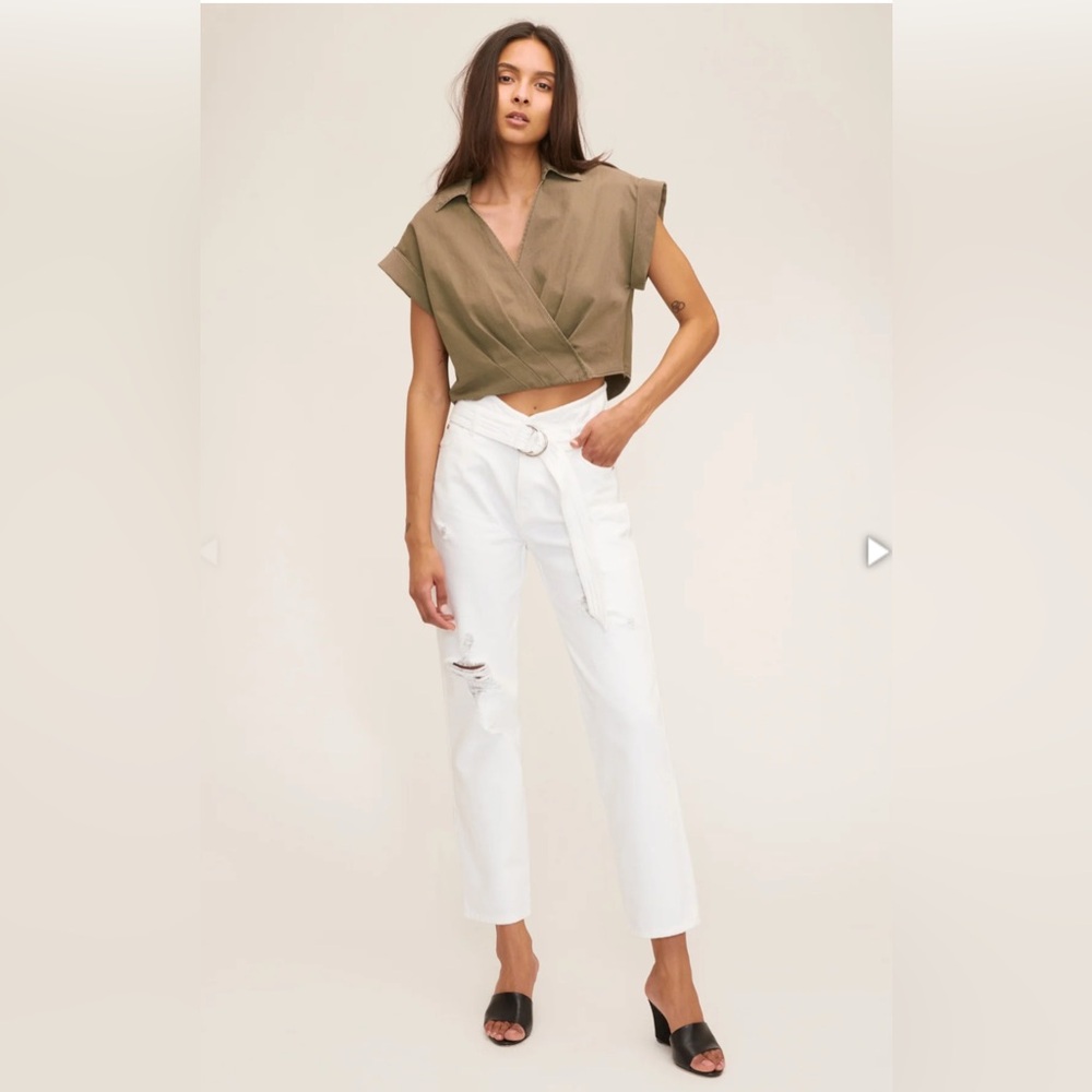 NWT MARISSA WEBB Travis Denim Pant Off White Stone wash Jeans 29 6